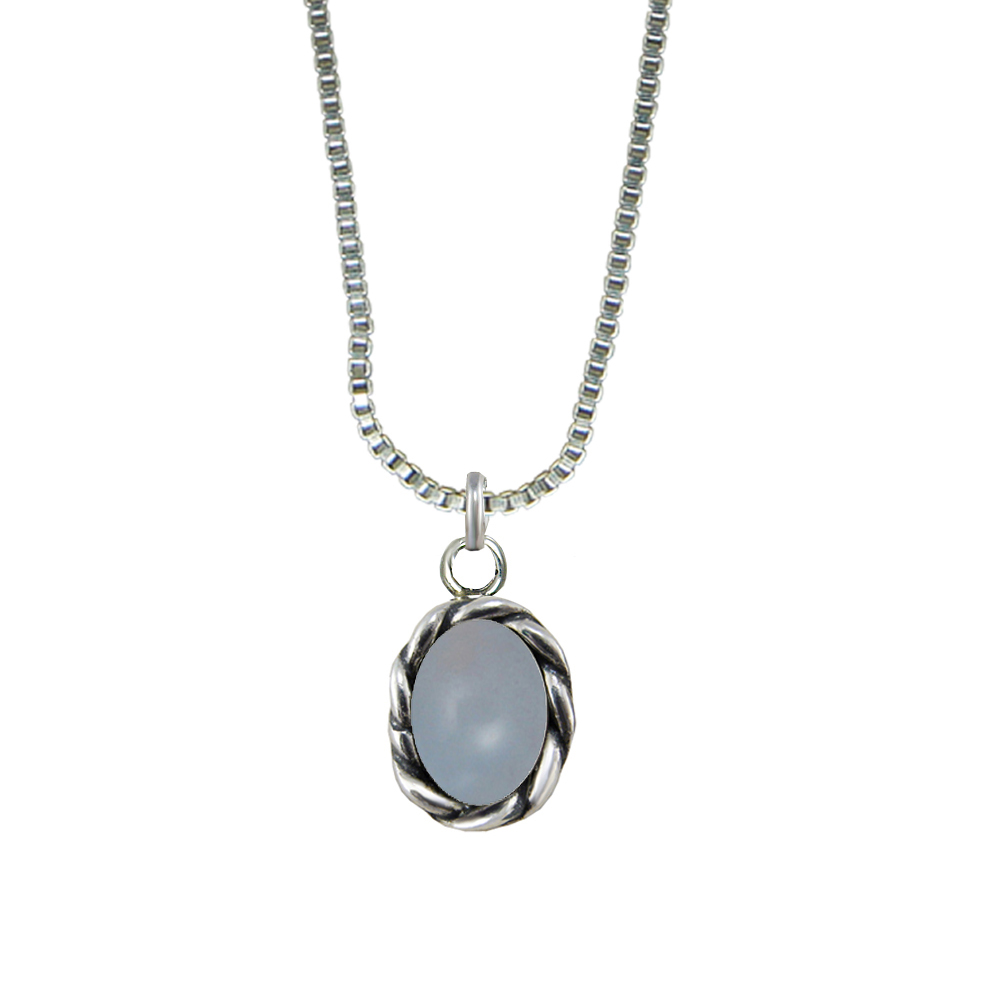 Sterling Silver Little Blue Lace Agate Pendant Necklace